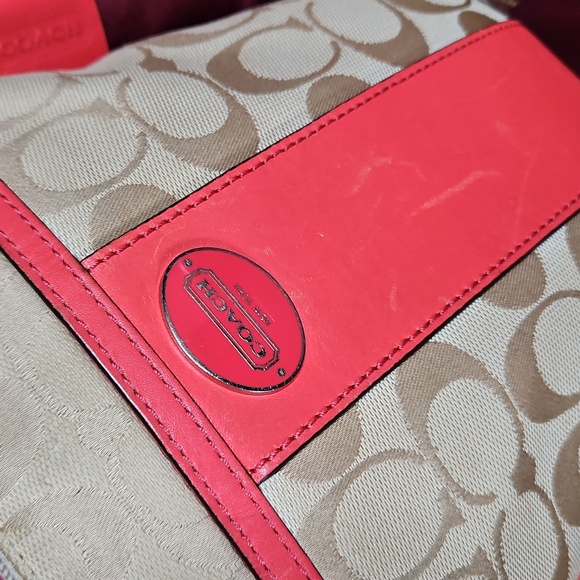 Coach Tan and Coral Crossbody Bag - Picture 2 of 12
